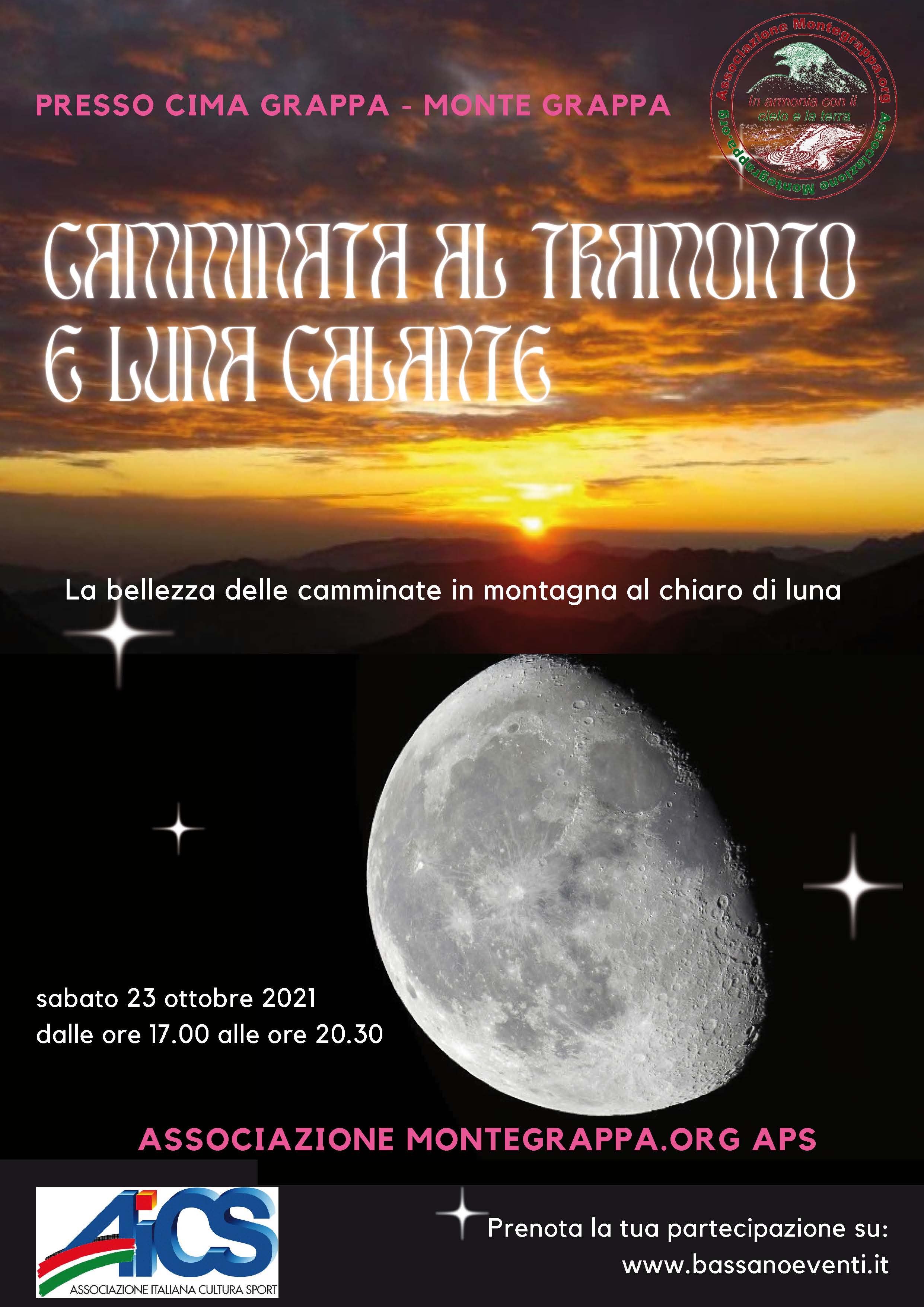 Tramonto e luna piena